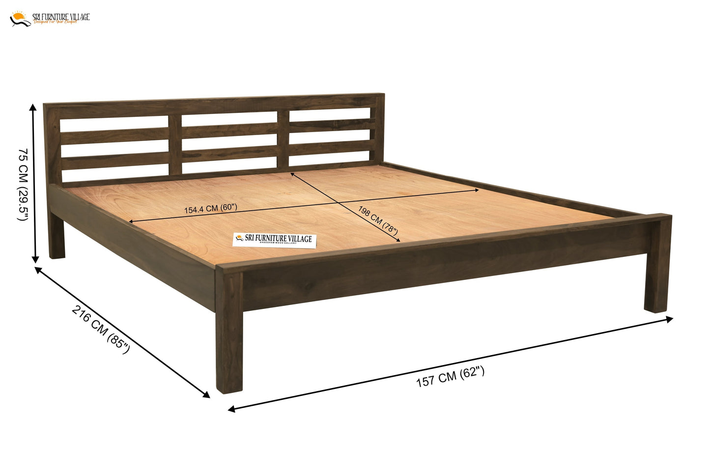 Stone / Queen Size Bed