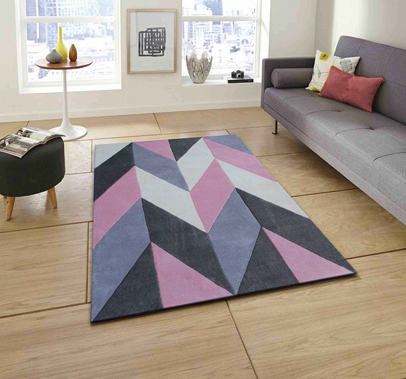 Pink Hand Tufted Wool Carpet - ICHT1054