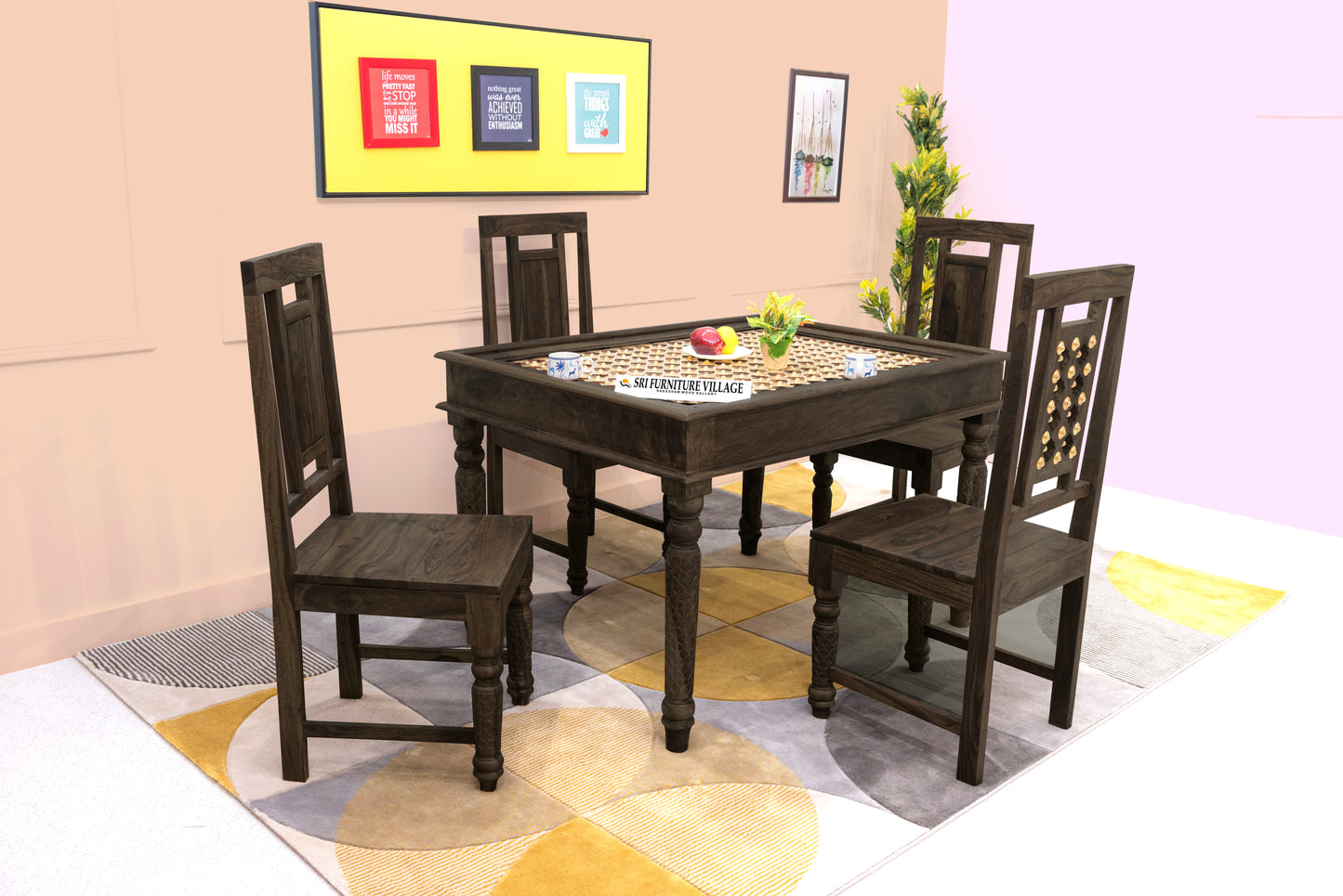 Stone / 4 Seater Dining Set