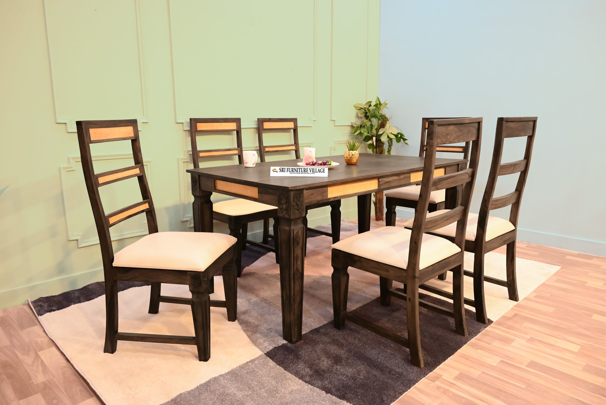 Stone / 6 Seater Dining Table Set 