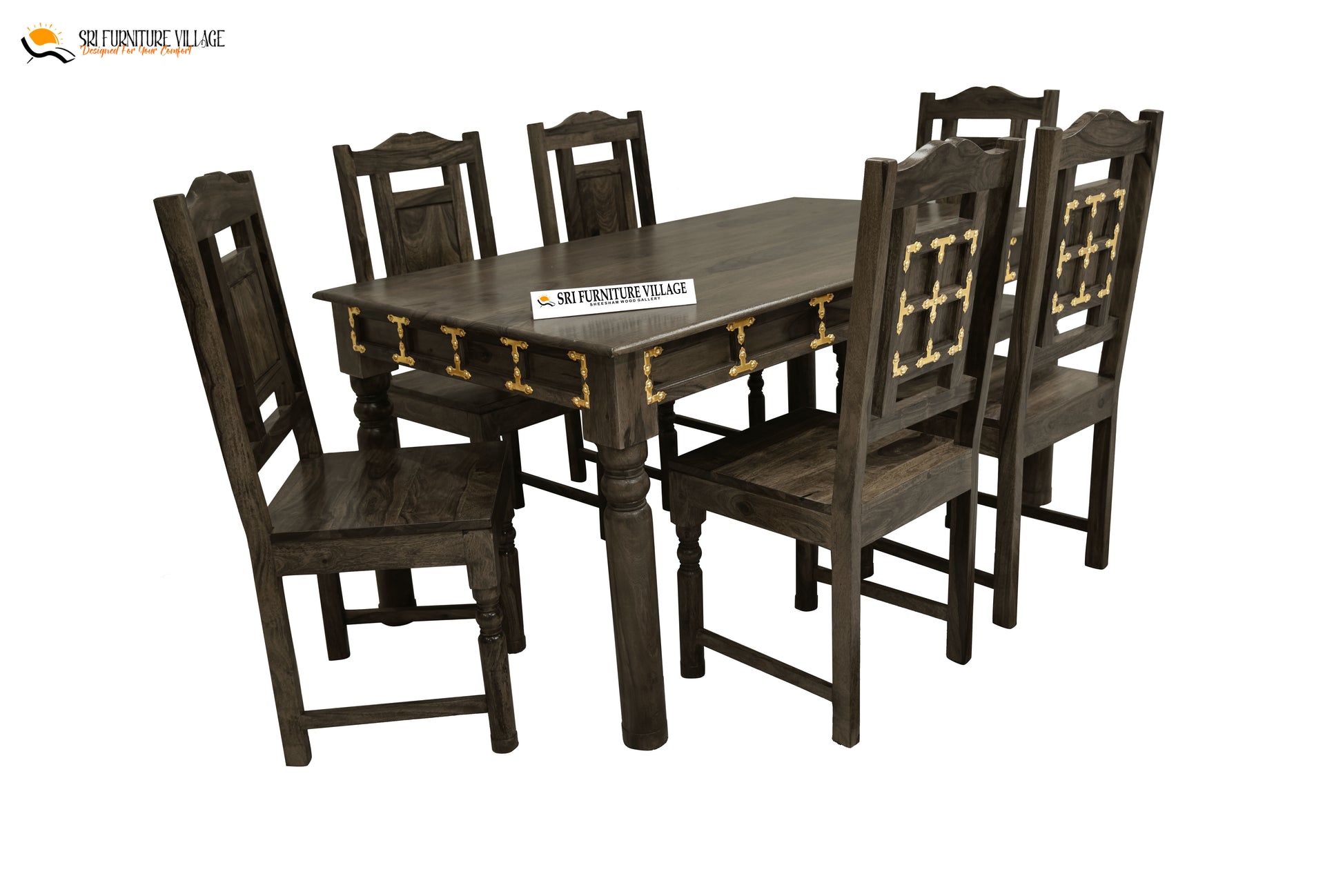 Stone 6 Seater Dining Table Set