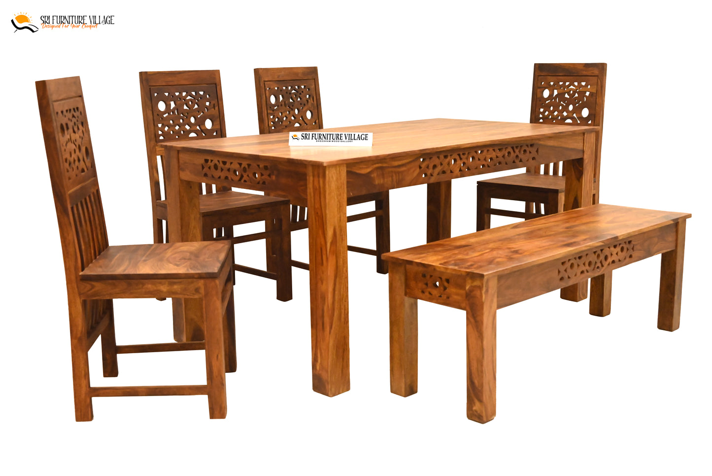 Natural / 6 Seater Dining Table Set