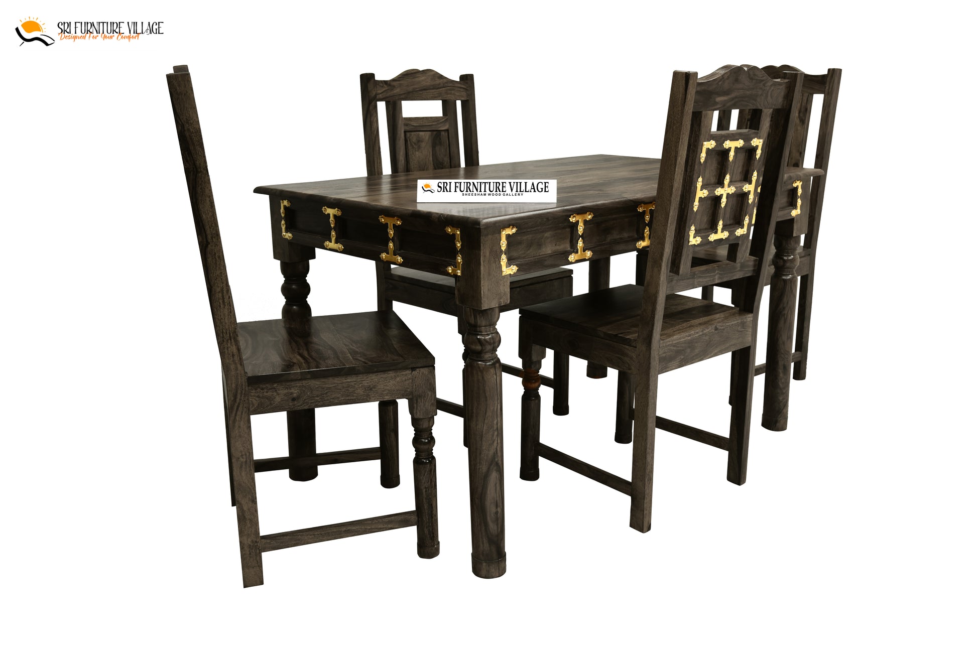 Stone 4 Seater Dining Table Set