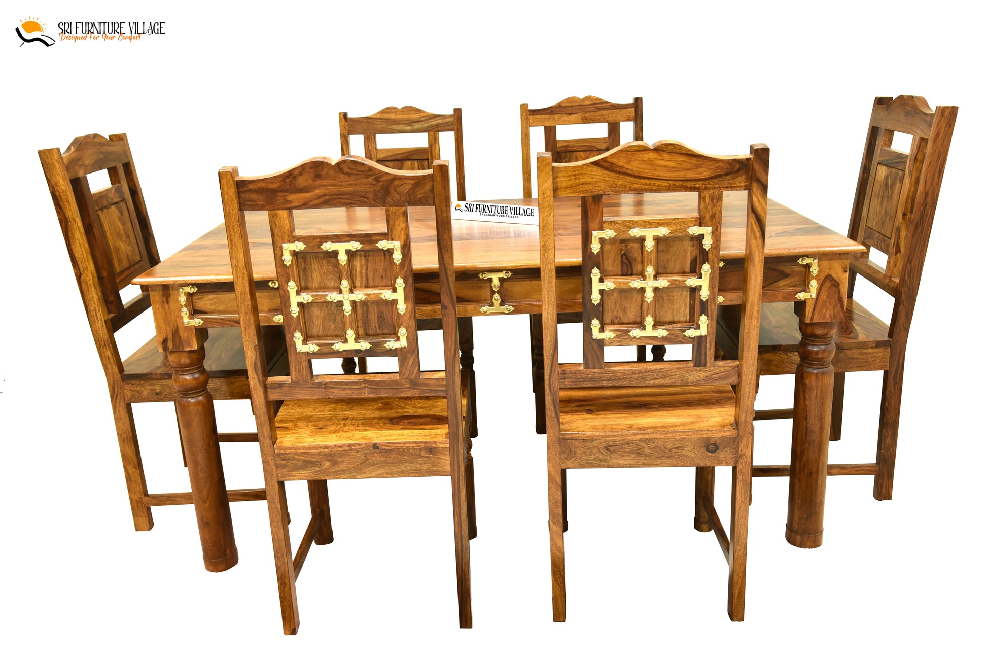 Natural 6 Seater Dining Table Set