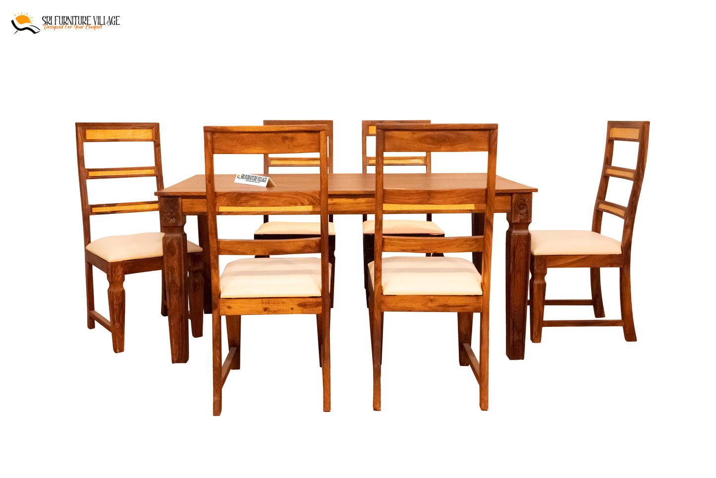 Natural / 6 Seater Dining Table Set 