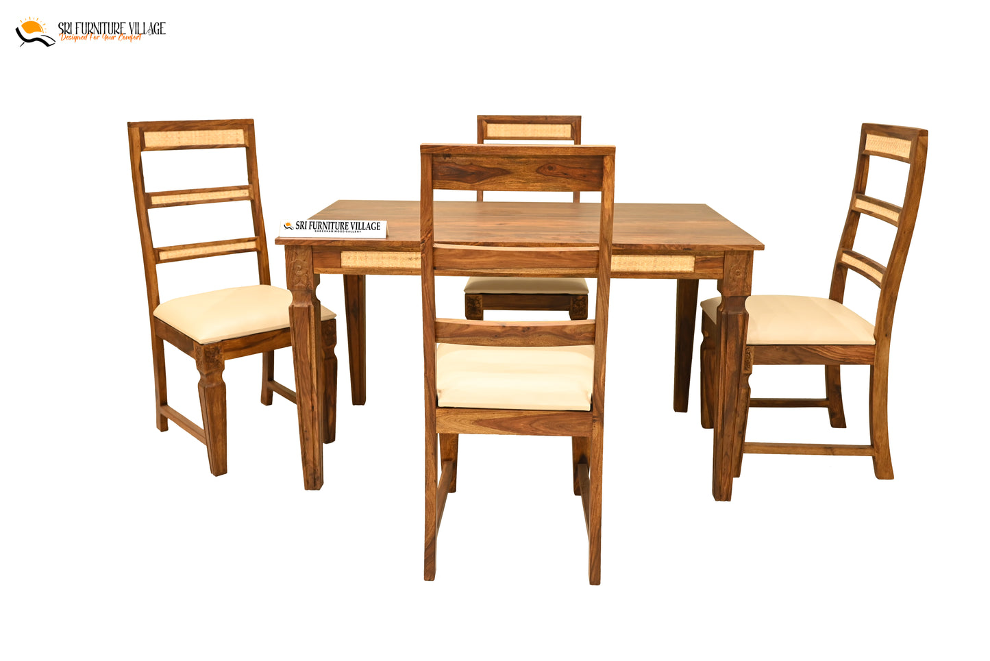 Natural / 4 Seater Dining Table Set 