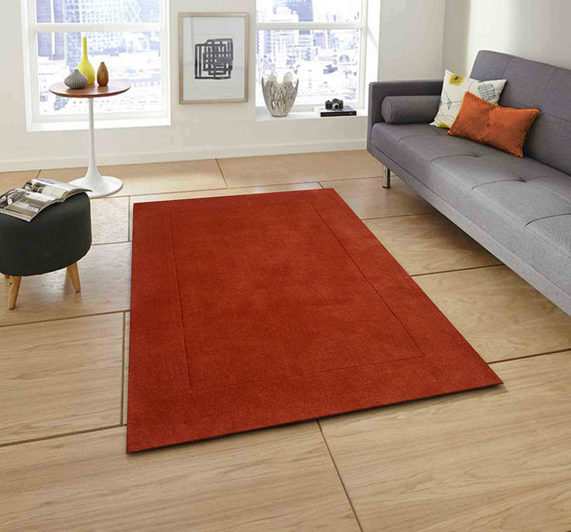 Orange Hand Tufted Wool Carpet  - ICHT1176