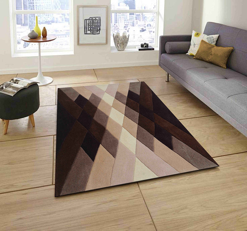 Brown Hand Tufted Wool Carpet - ICHT1122