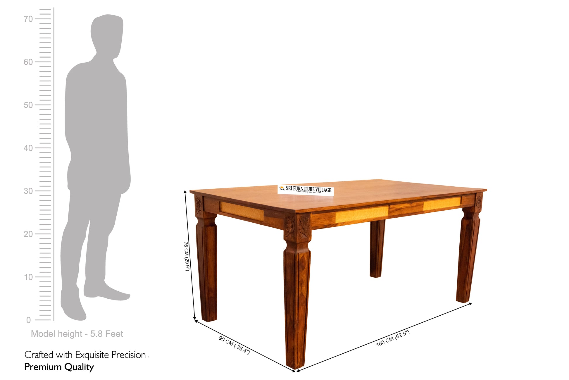 Natural / 6 Seater Dining Table Set 