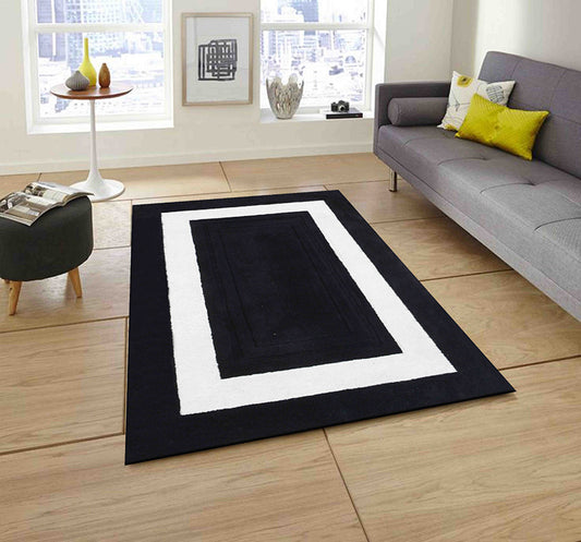 Black Hand Tufted Wool Carpet - ICHT1145