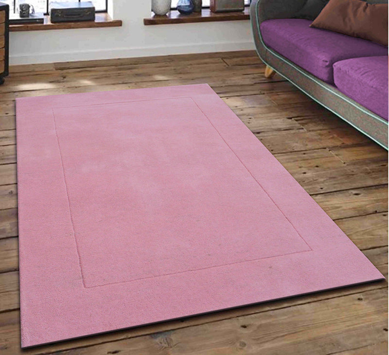 Pink Hand Tufted Wool Carpet  - ICHT1174