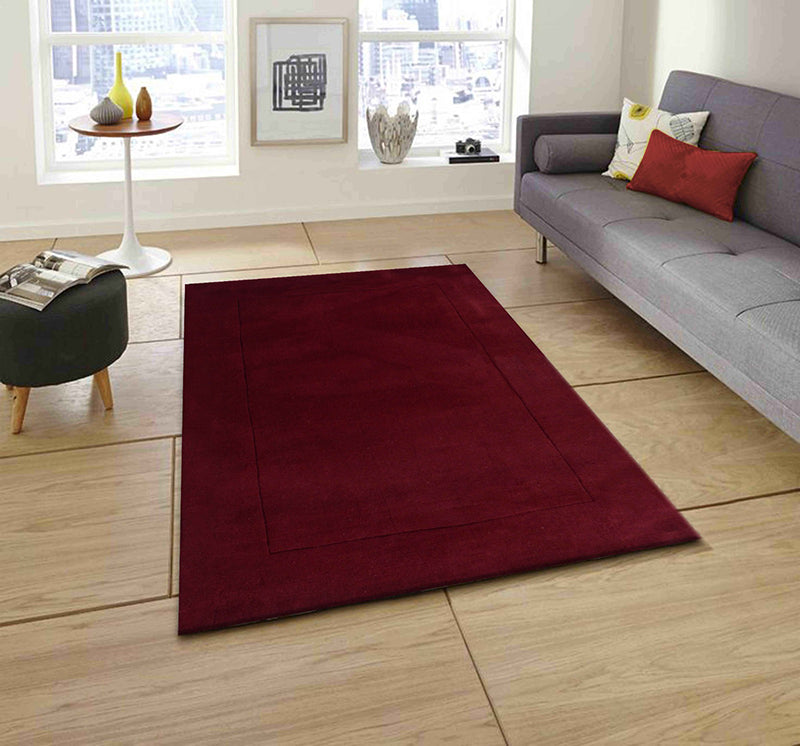 Maroon Hand Tufted Wool Carpet  - ICHT1171