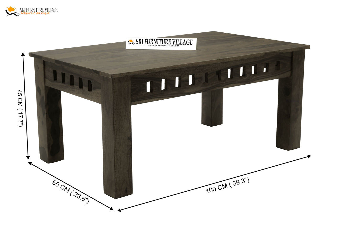 Crystal Center Table (Natural Finish) - 7063