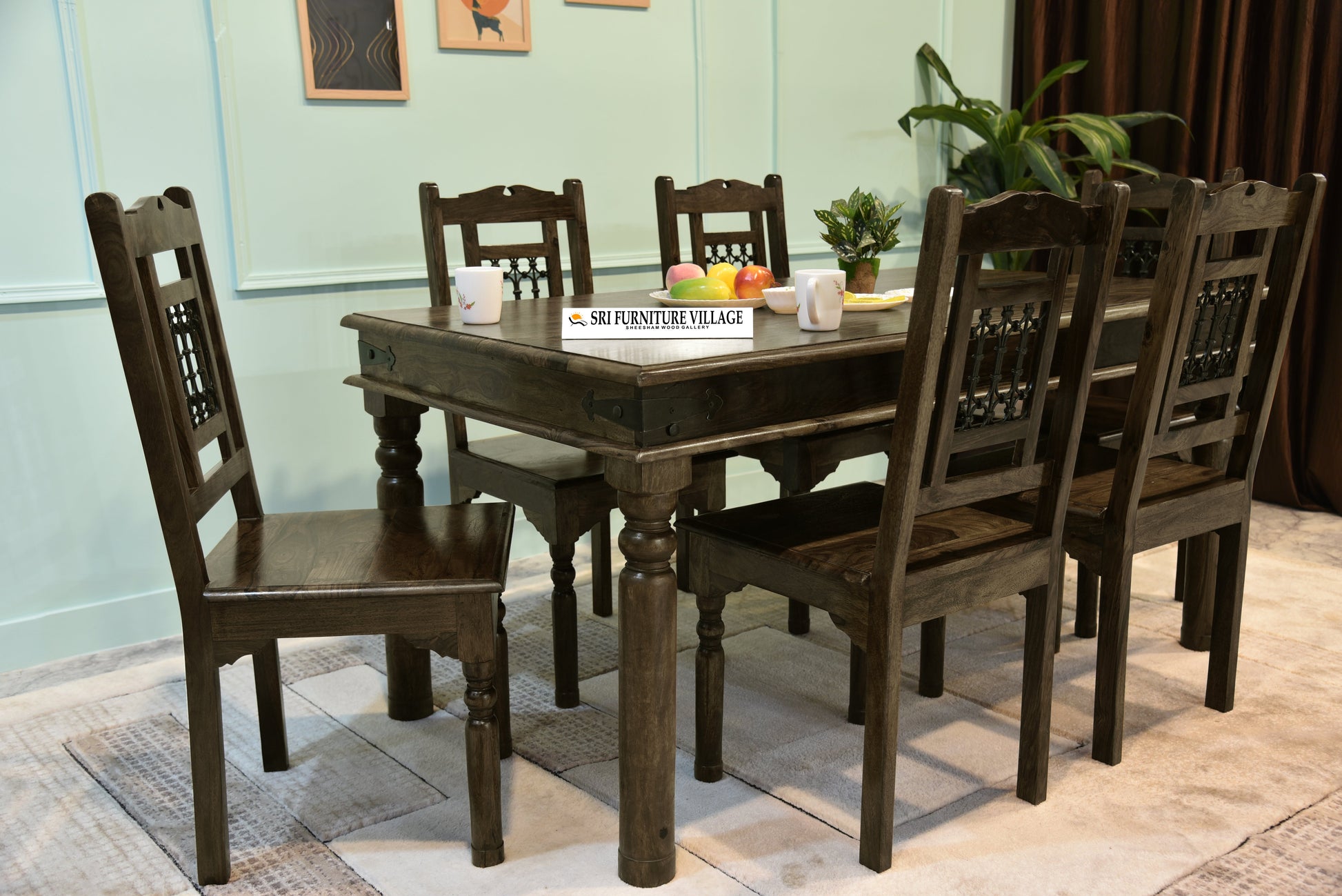 Solid Wood 6-Seater Dining Set: Elevate Your Dining Experience