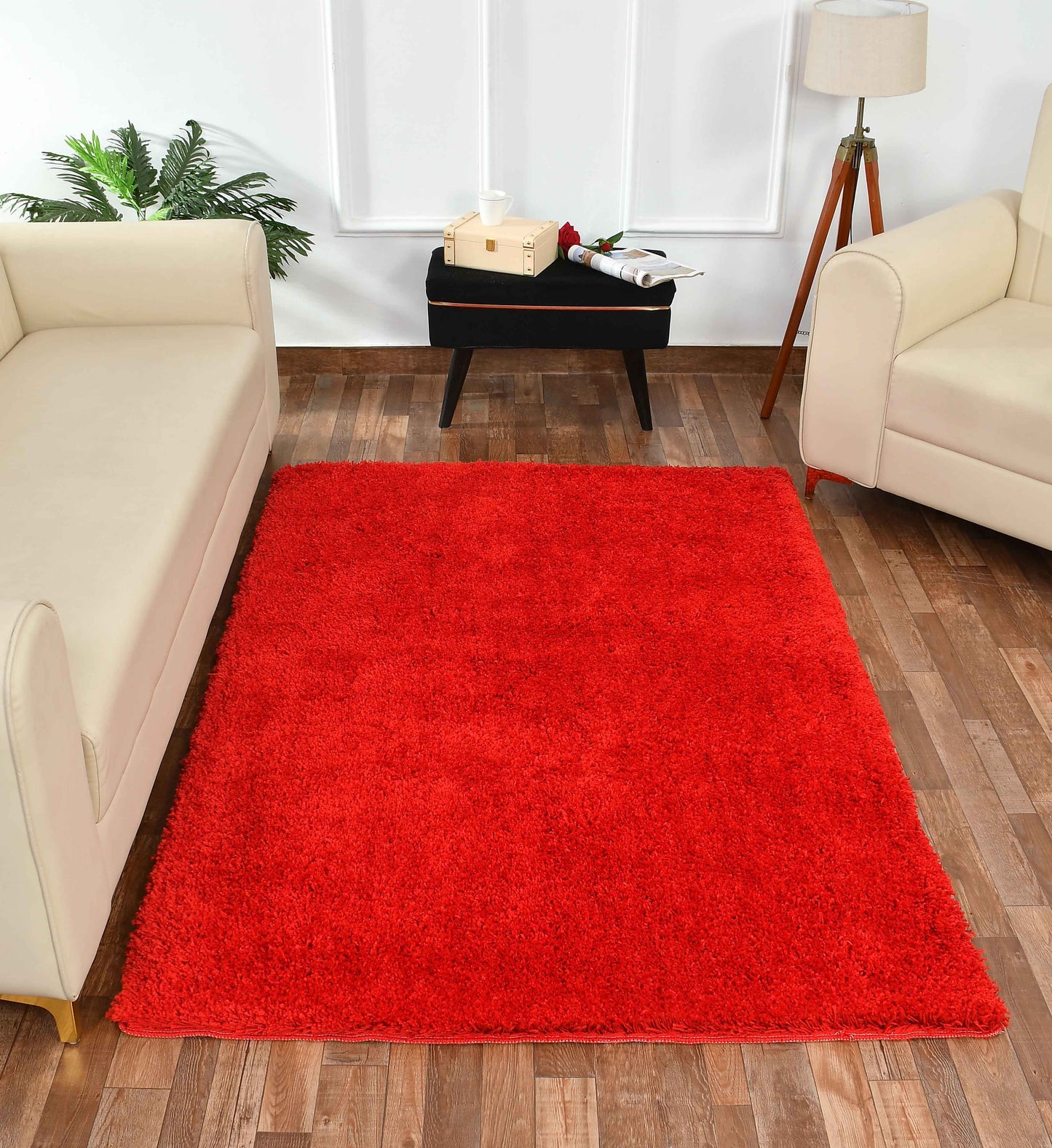 Presto Red Solid Soft Feel Anti-Skid Carpet - ICAS01