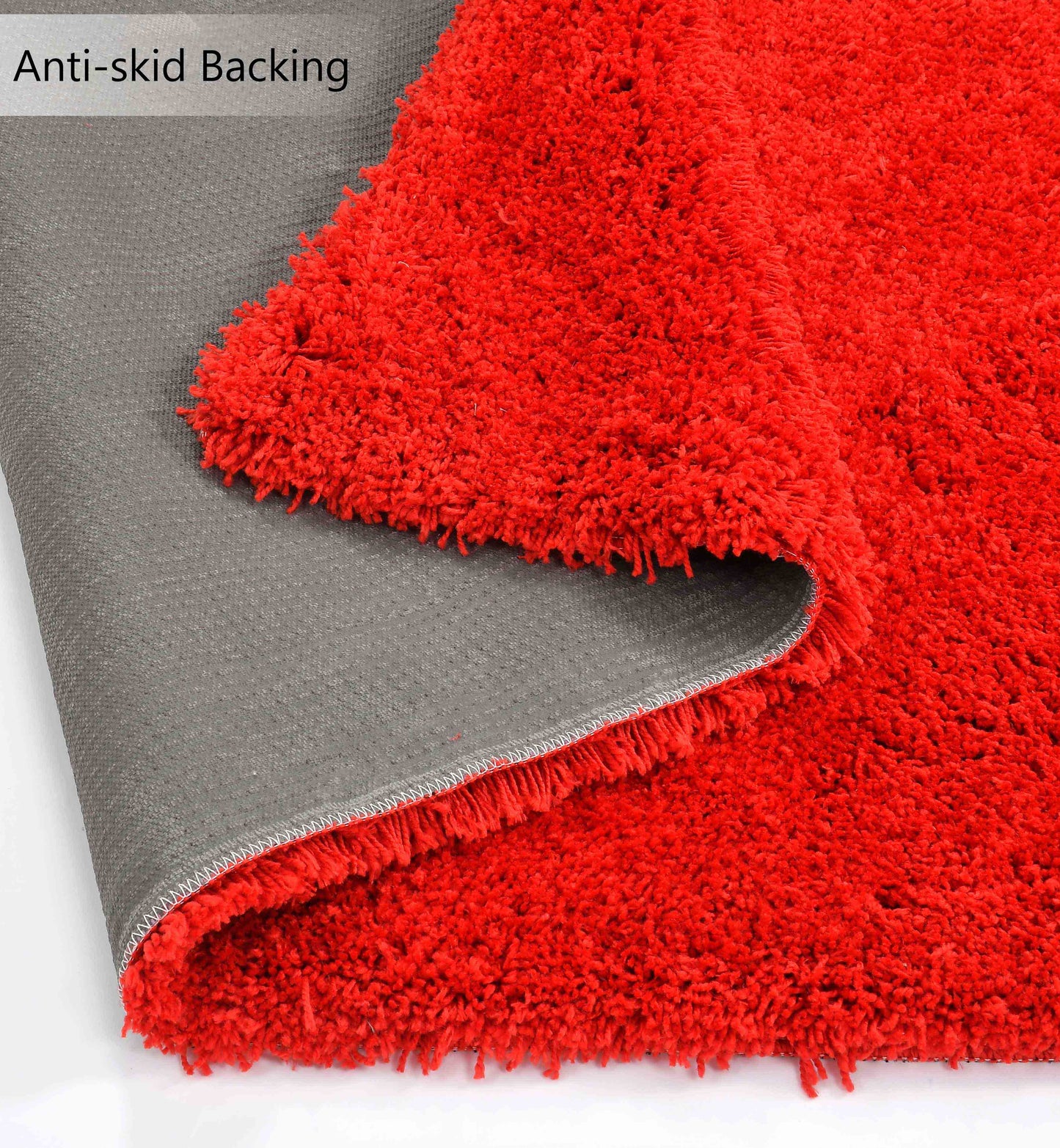 Presto Red Solid Soft Feel Anti-Skid Carpet - ICAS01