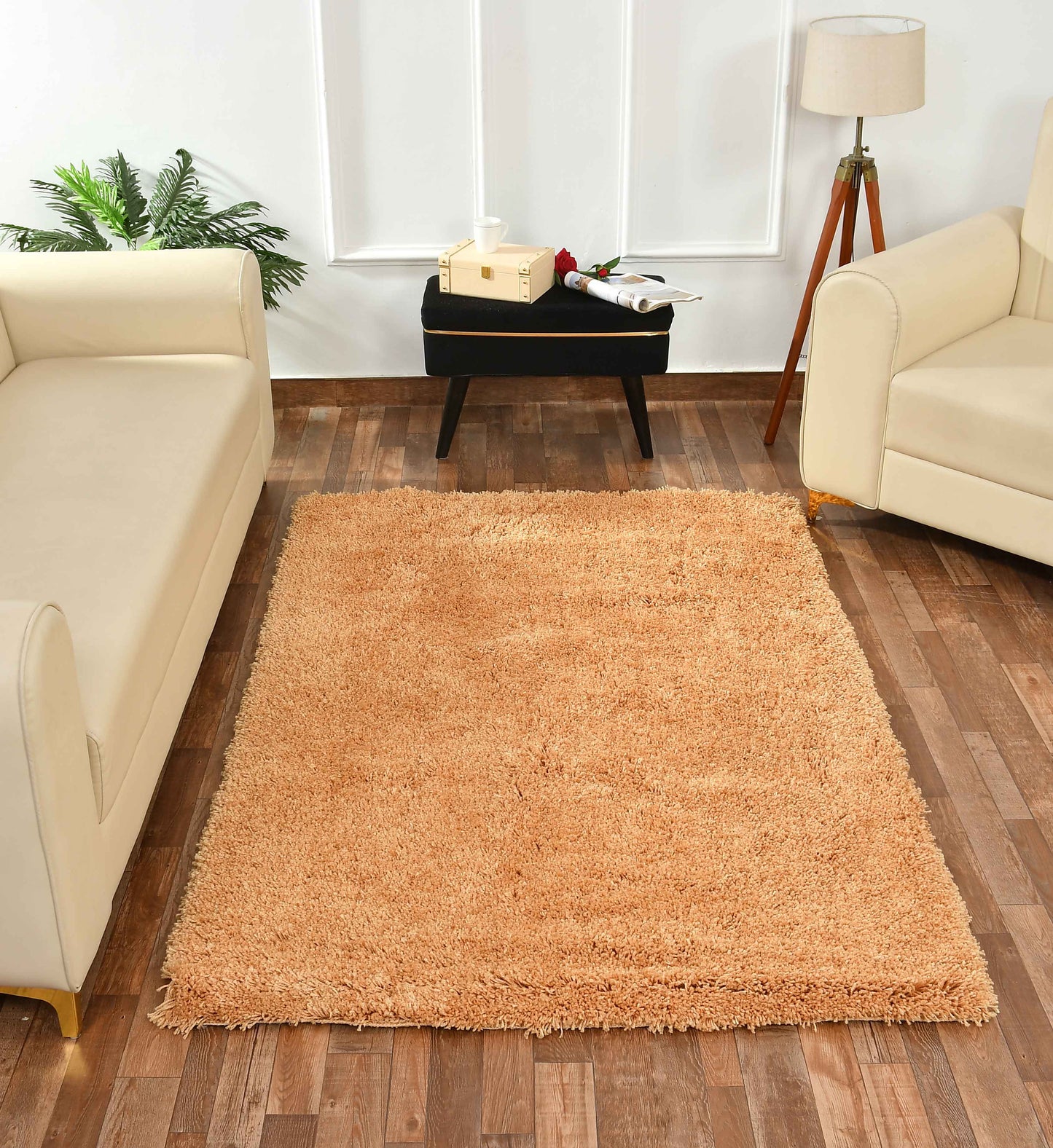 Presto Beige Solid Soft Feel Anti-Skid Carpet - ICAS03