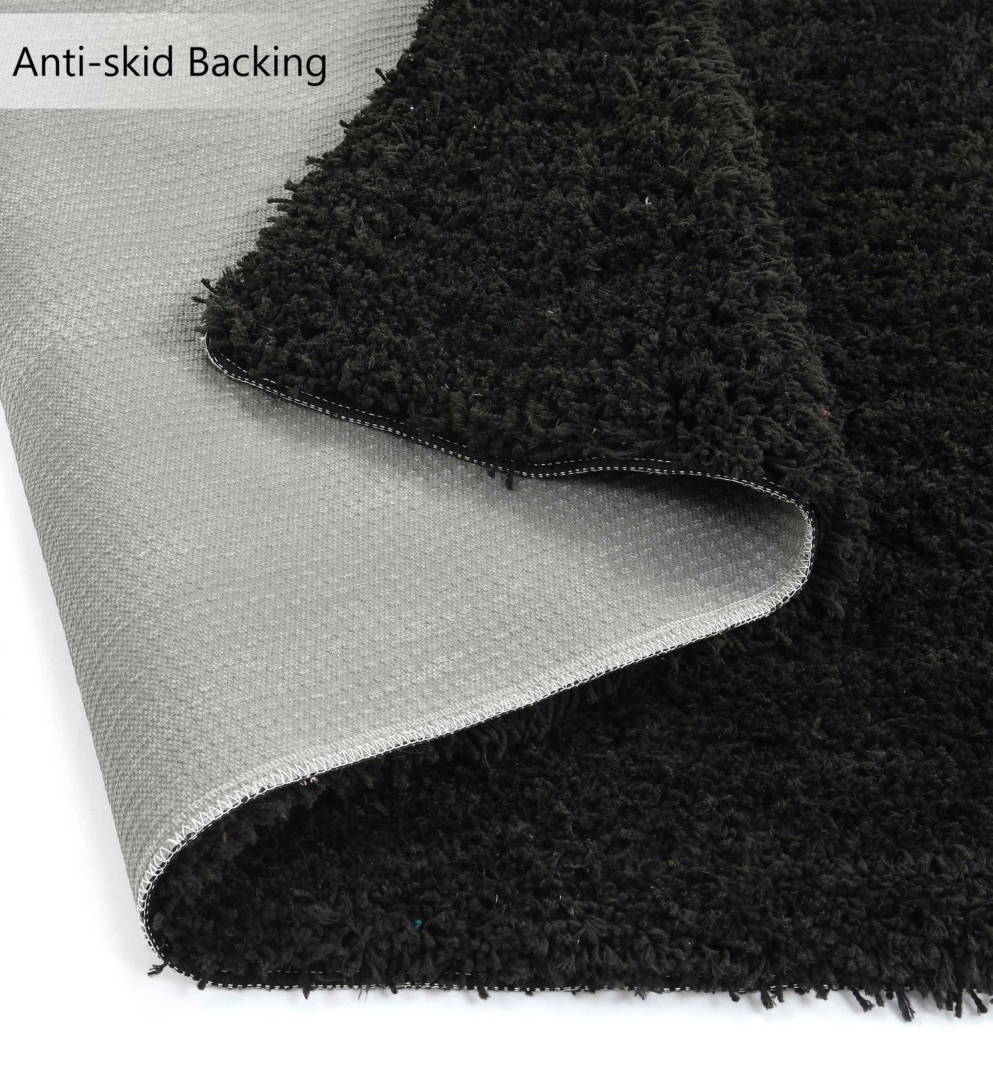 Presto Black Solid Soft Feel Anti-Skid Carpet - ICAS05