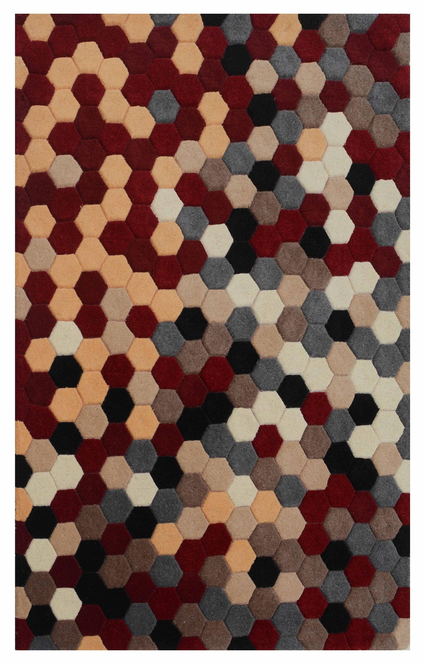 Red Hand Tufted Wool Carpet - ICHT1001