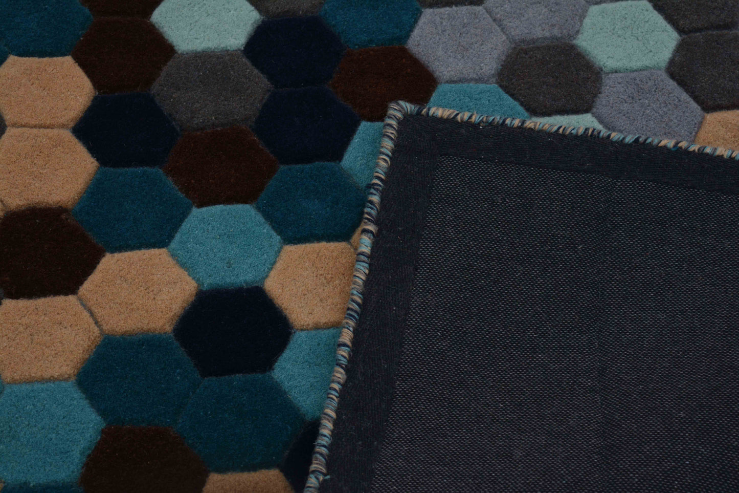 Blue Hand Tufted Wool Carpet - ICHT1009