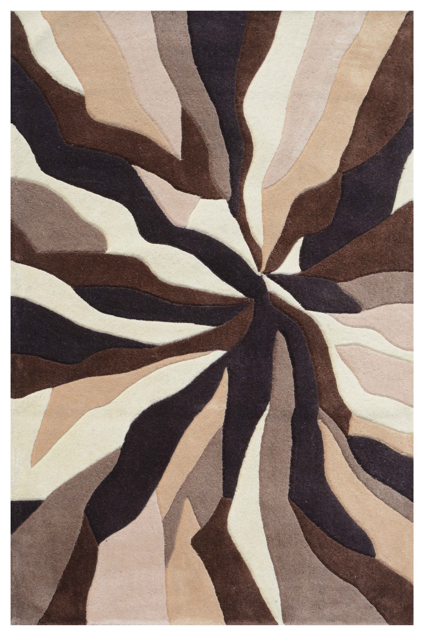 Brown Hand Tufted Wool Carpet - ICHT1032