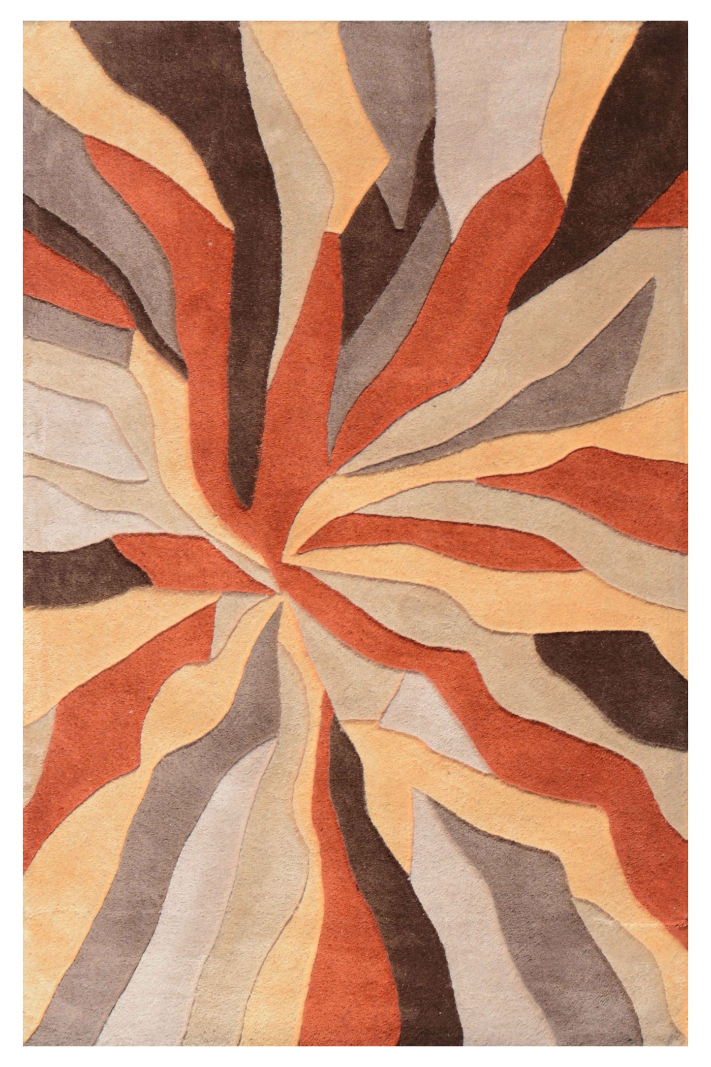 Orange Hand Tufted Wool Carpet - ICHT1035