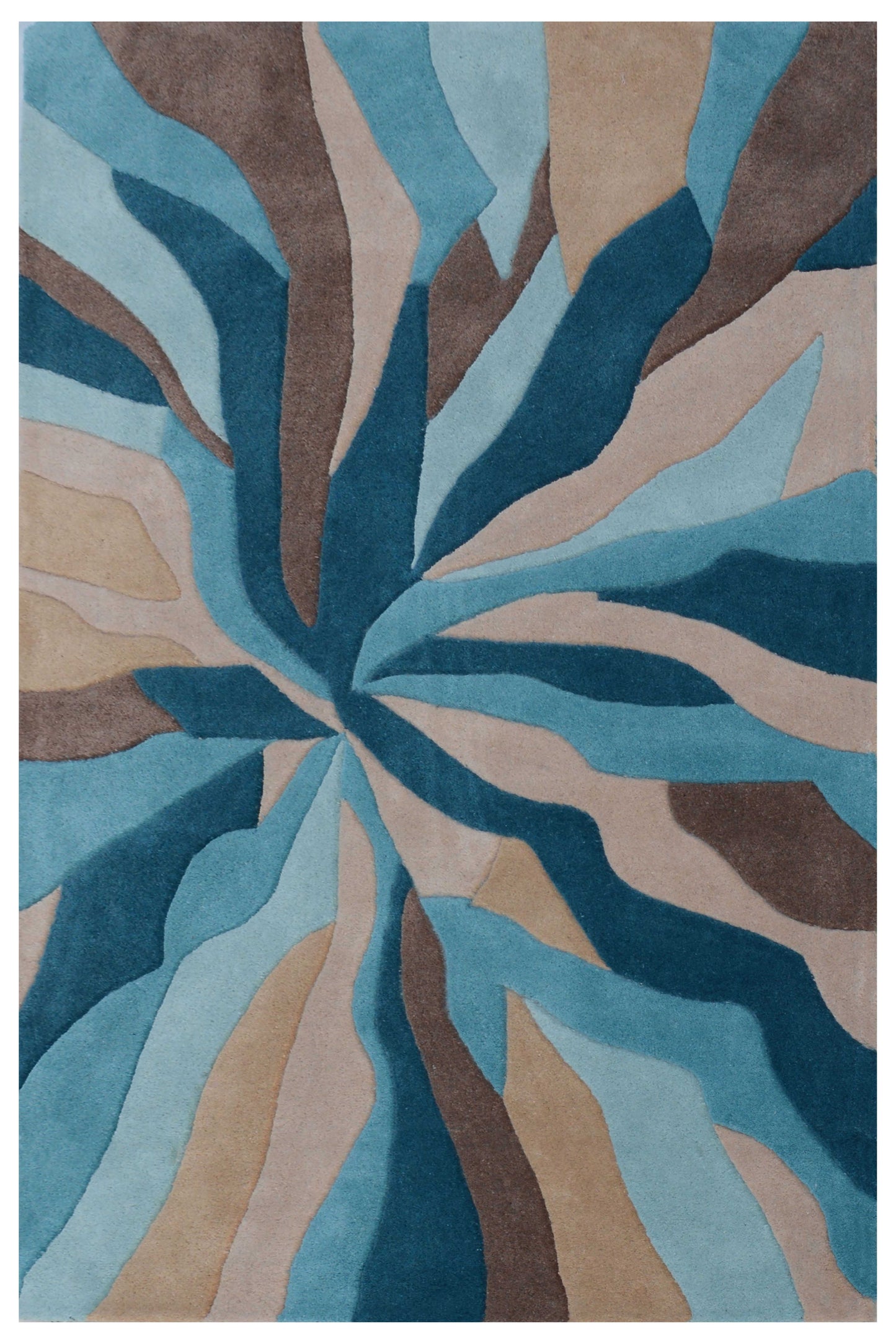 Blue Hand Tufted Wool Carpet - ICHT1039