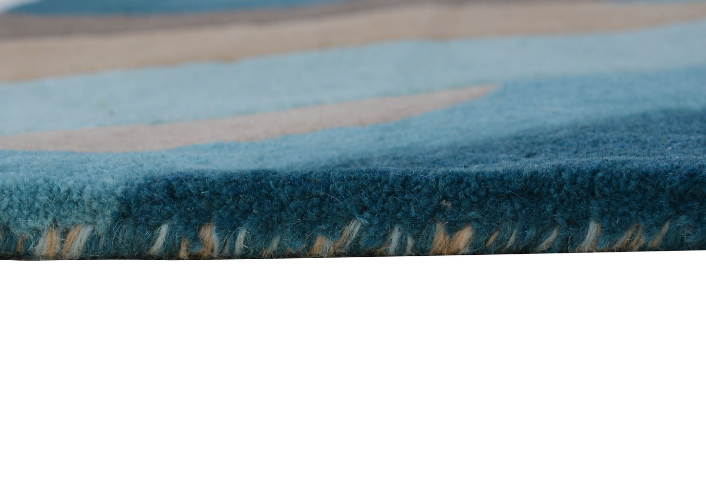 Blue Hand Tufted Wool Carpet - ICHT1039