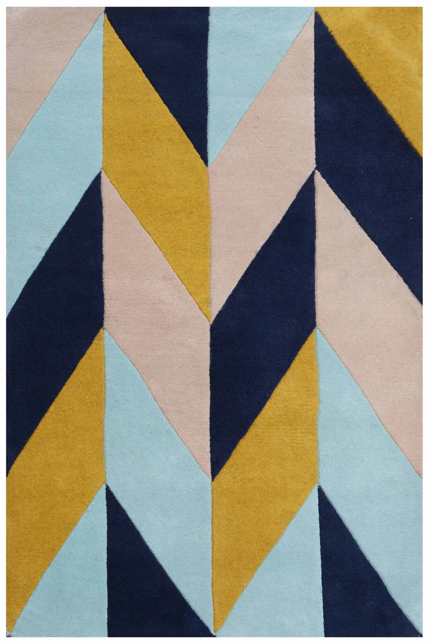 Blue Hand Tufted Wool Carpet - ICHT1059