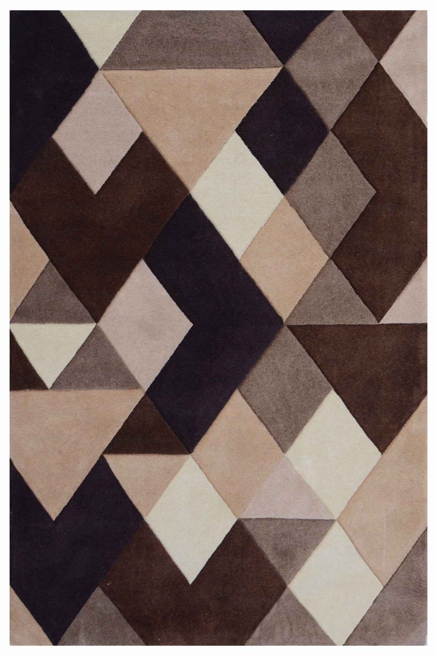 Brown Hand Tufted Wool Carpet - ICHT1072