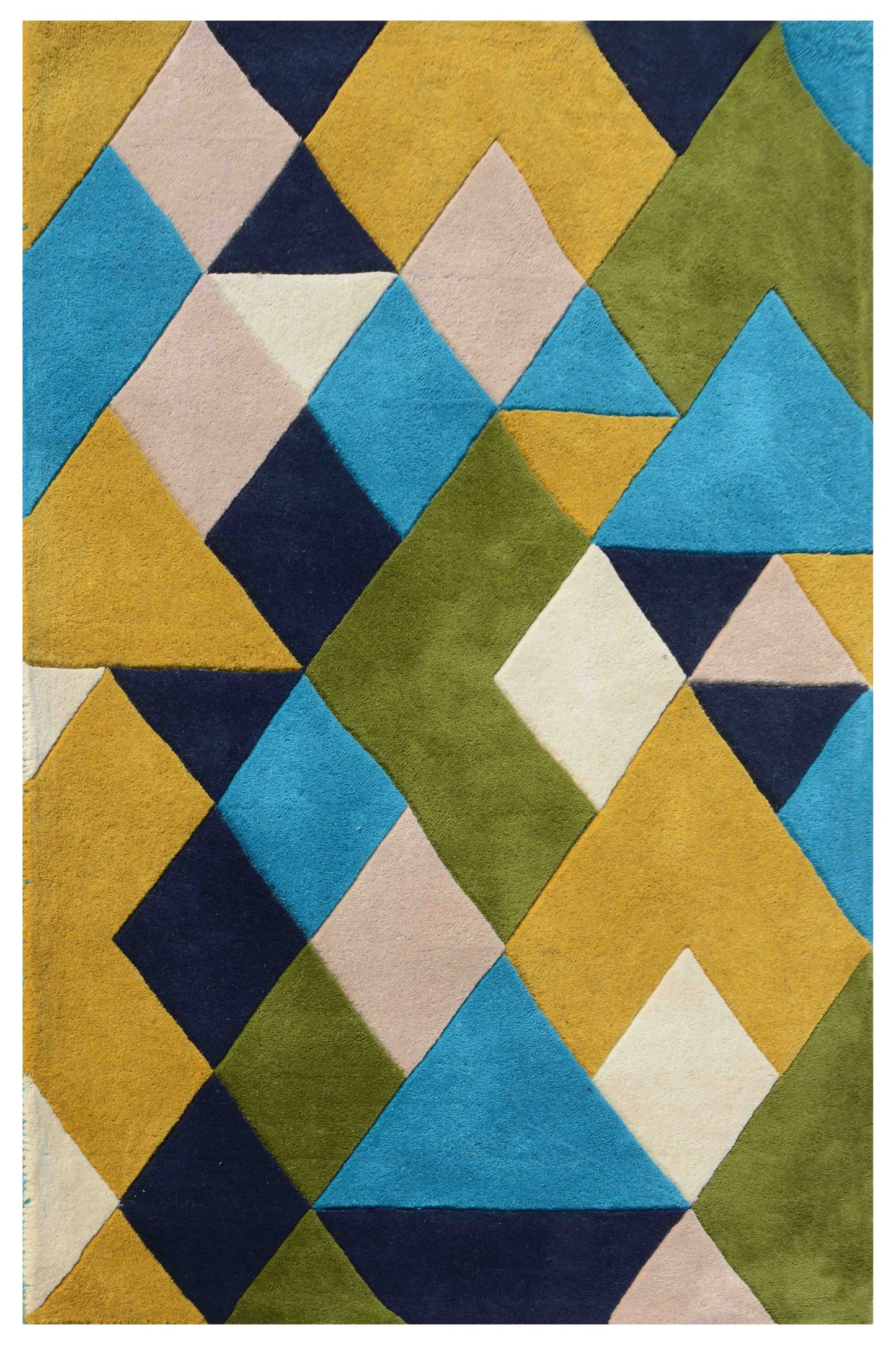 Green Hand Tufted Wool Carpet - ICHT1078