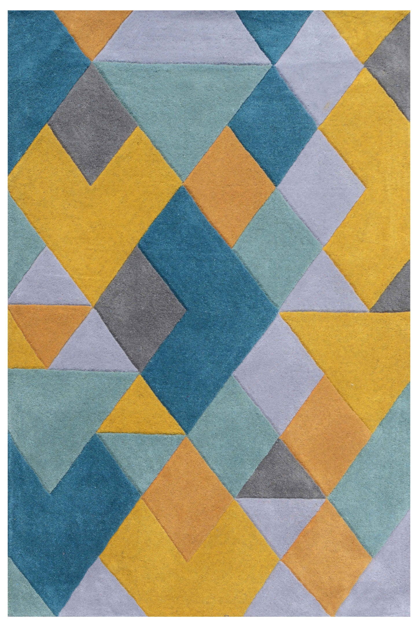 Blue Hand Tufted Wool Carpet - ICHT1079