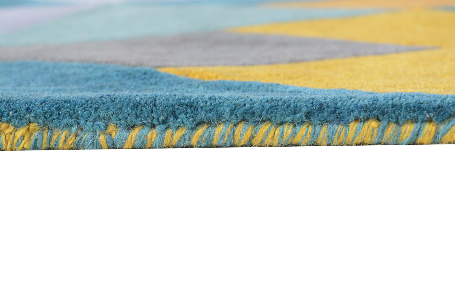 Blue Hand Tufted Wool Carpet - ICHT1079