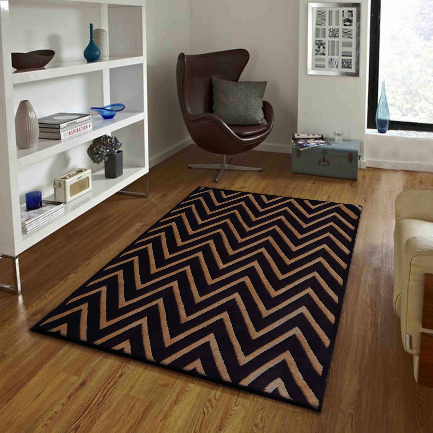 Brown Hand Tufted Wool Carpet - ICHT1092