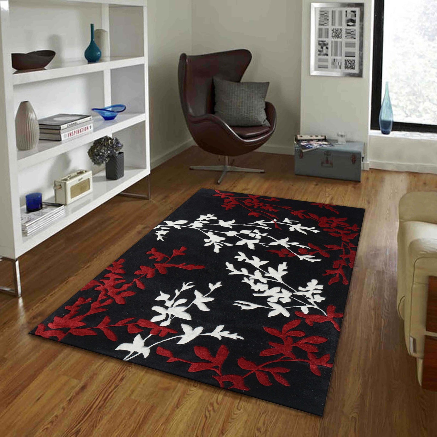 Red Hand Tufted Wool Carpet -ICHT1101