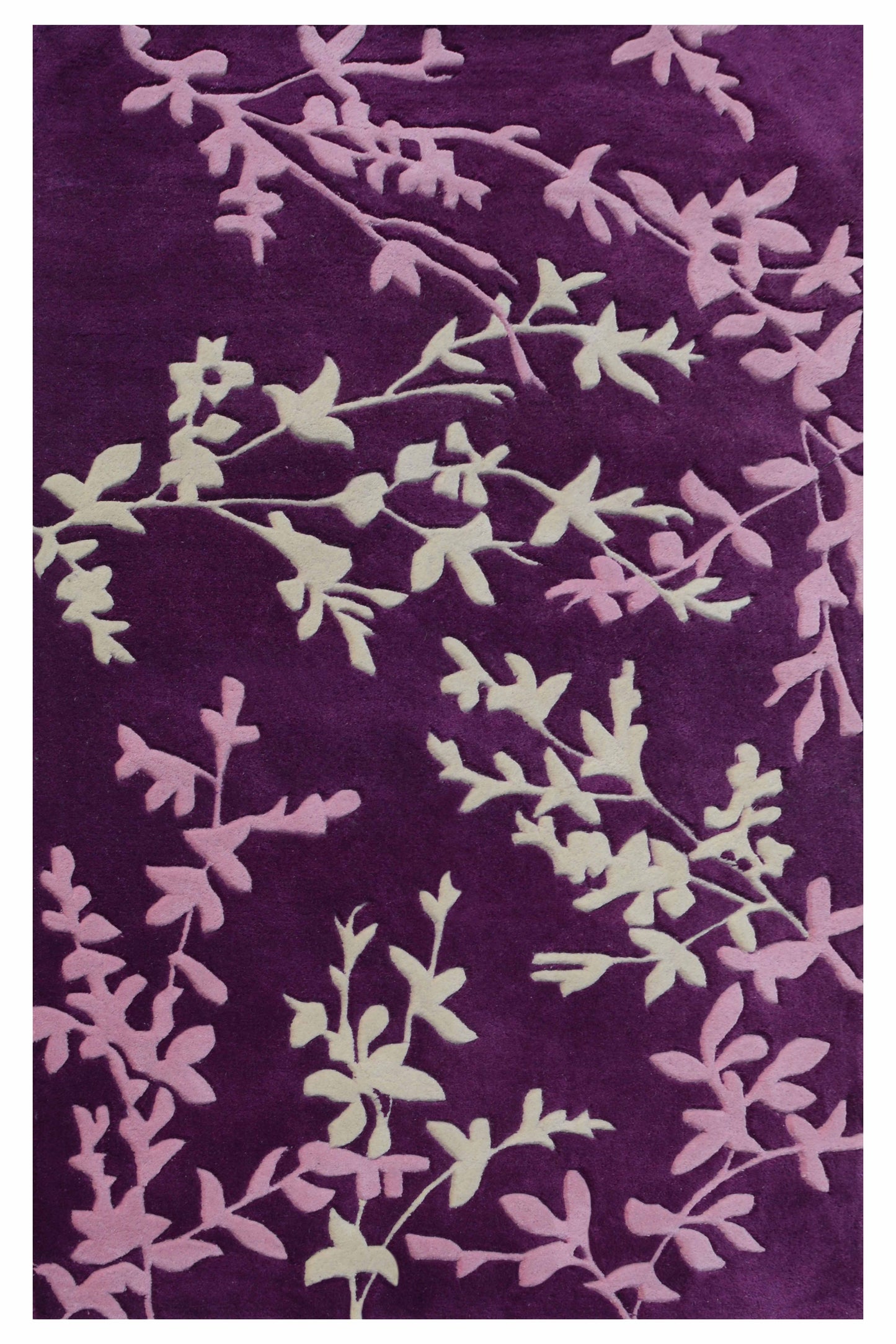 Purple Hand Tufted Wool Carpet - ICHT1104