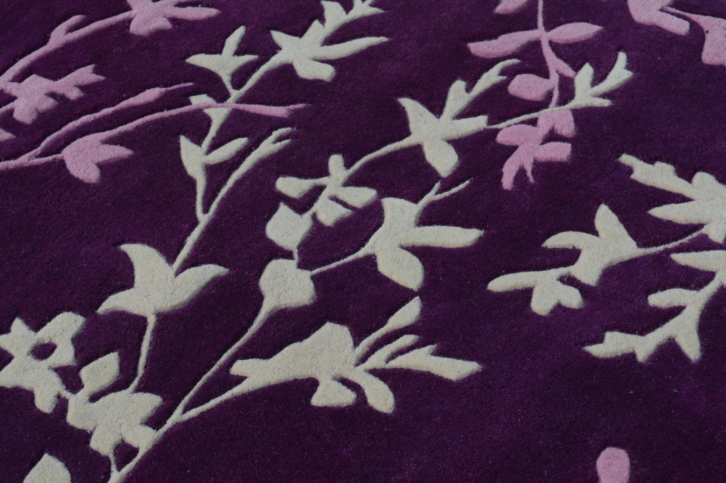 Purple Hand Tufted Wool Carpet - ICHT1104