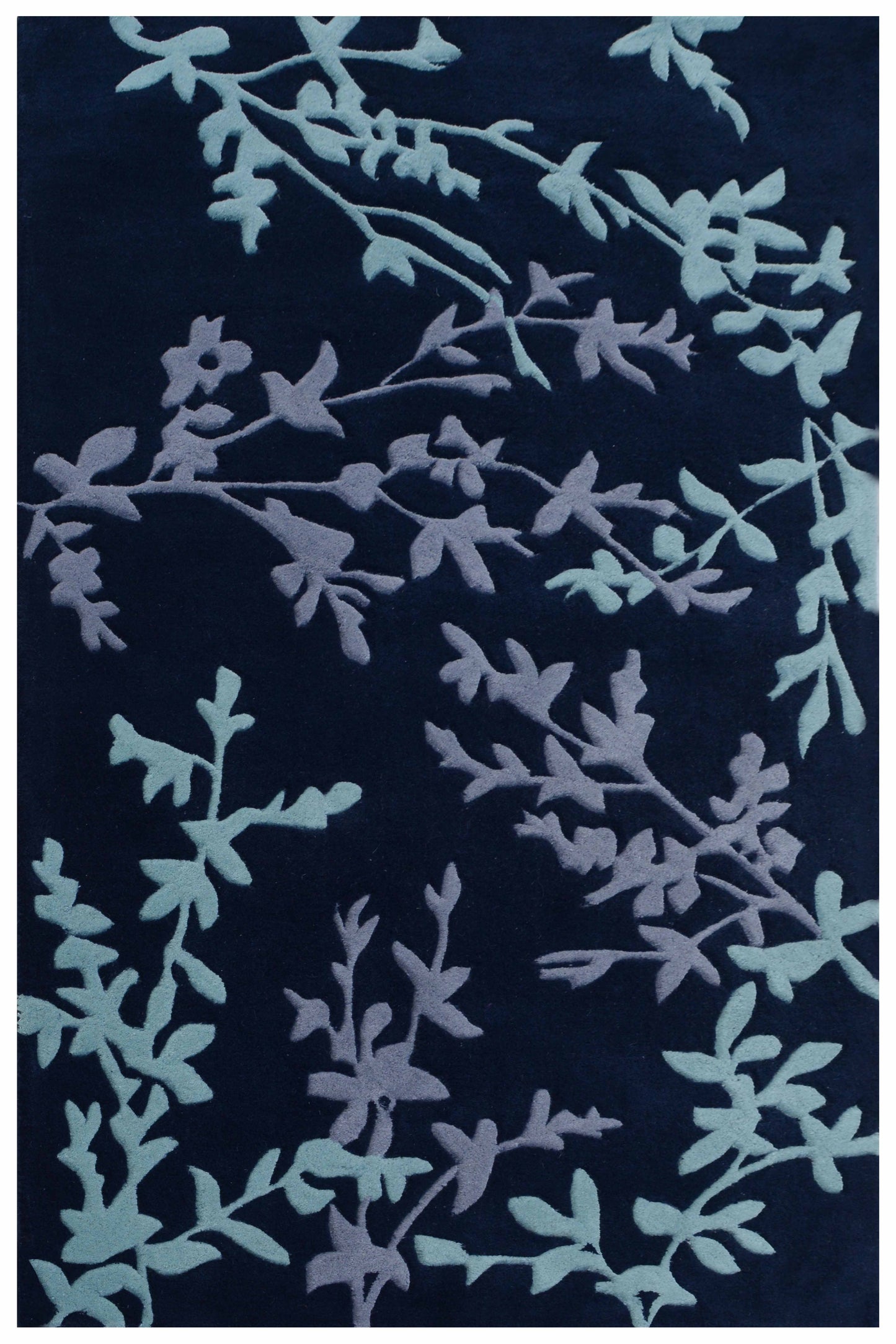 Blue Hand Tufted Wool Carpet - ICHT1109