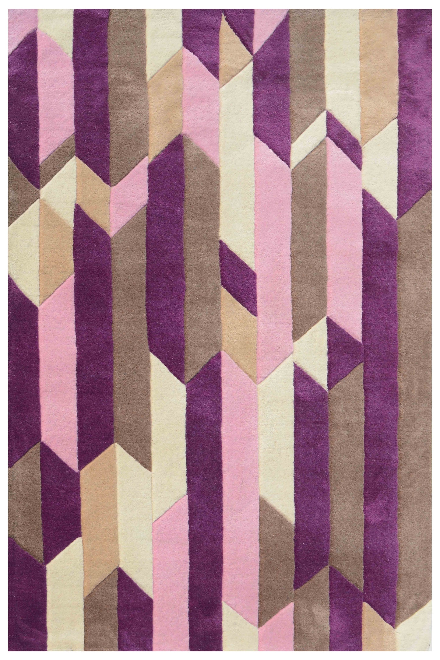 Purple Hand Tufted Wool Carpet - ICHT1137