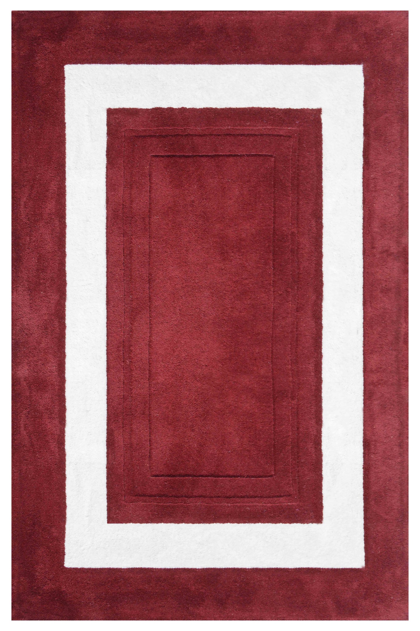 Maroon Hand Tufted Wool Carpet - ICHT1141