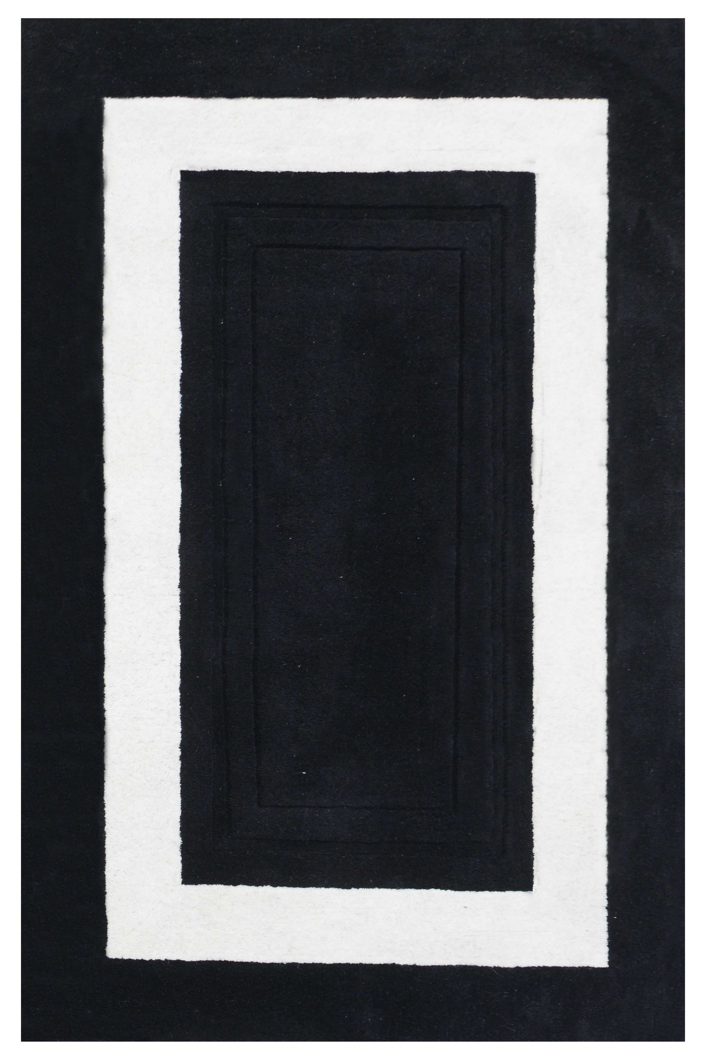 Black Hand Tufted Wool Carpet - ICHT1145