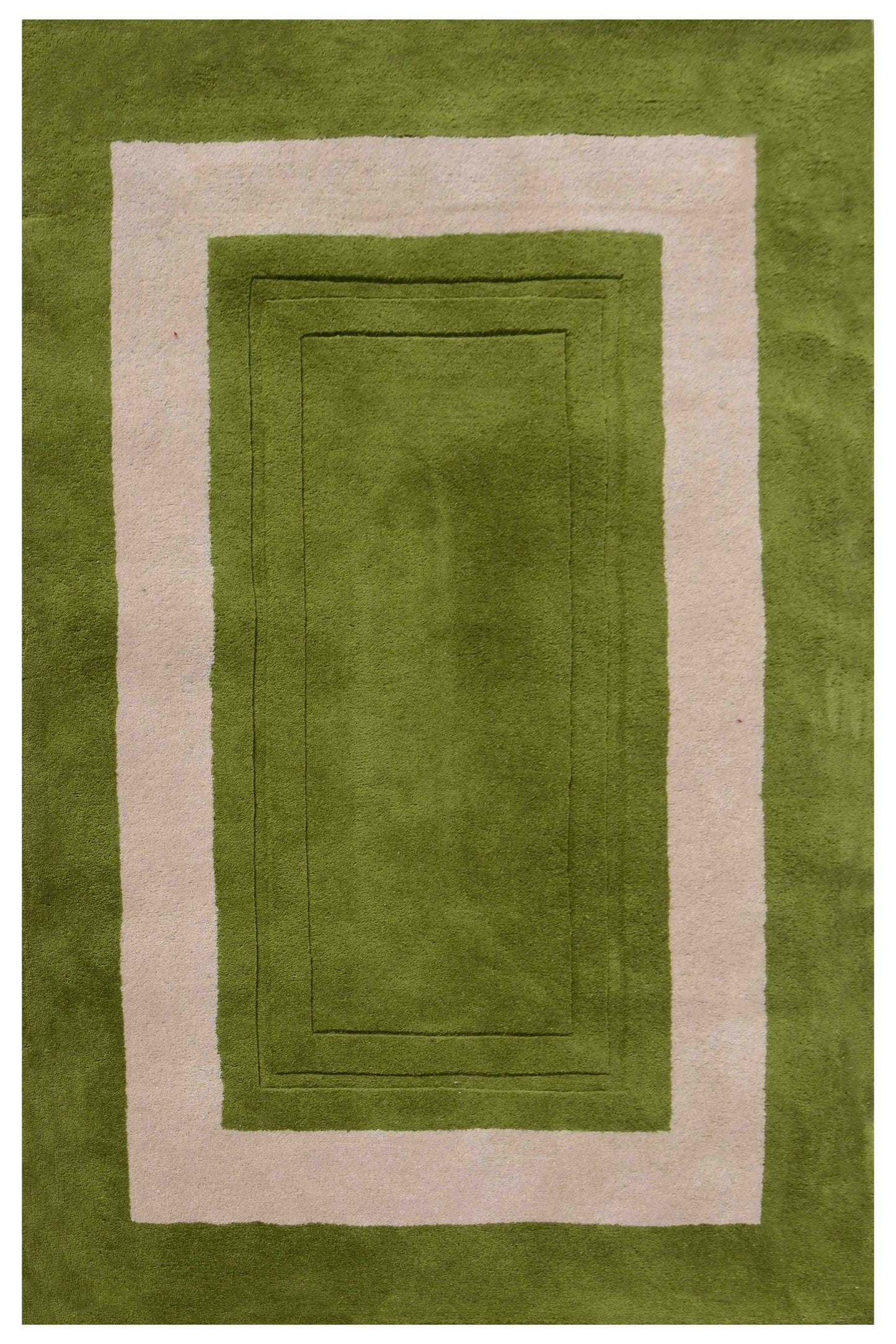 Green Hand Tufted Wool Carpet - ICHT1148