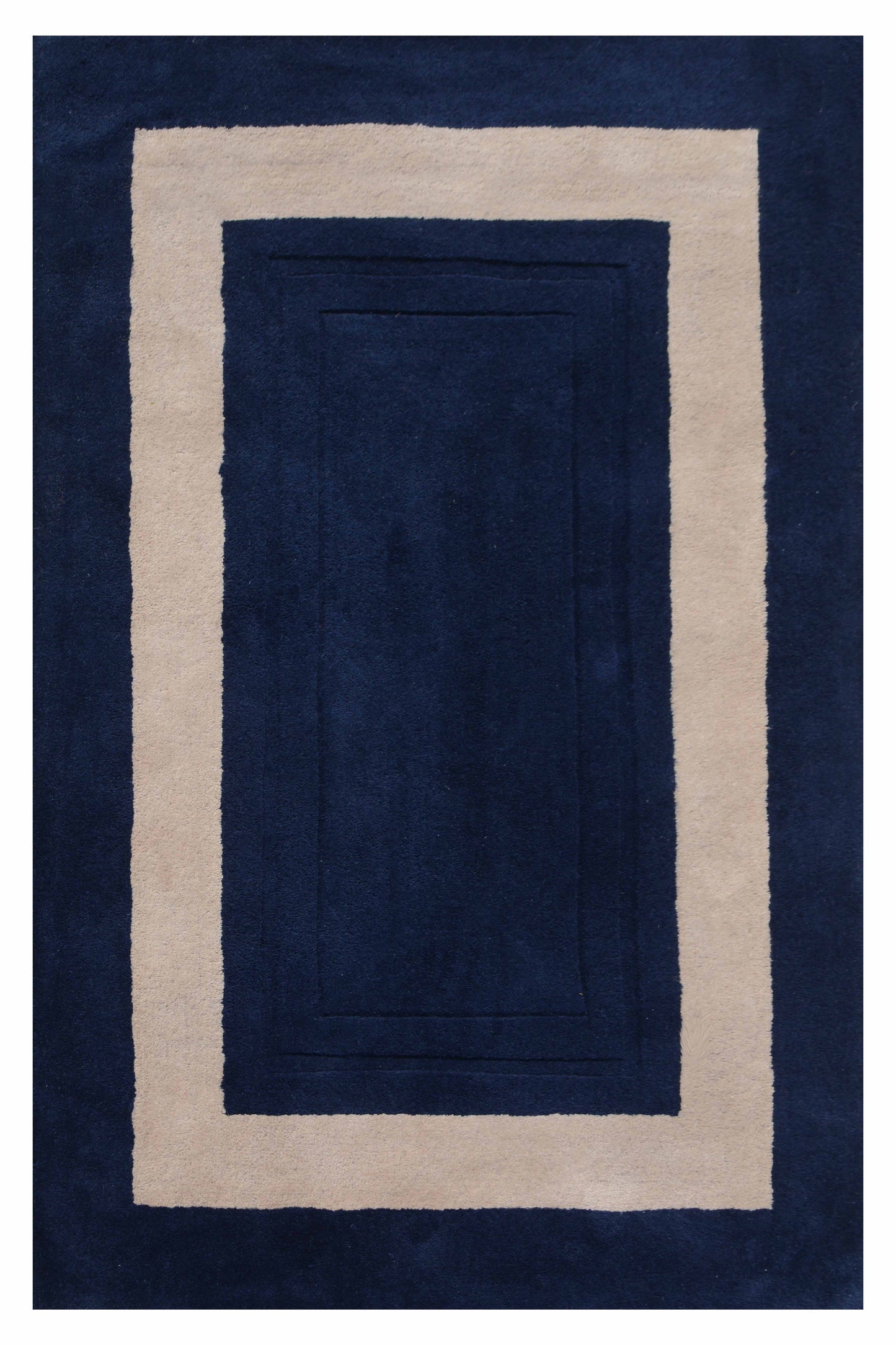 Blue Hand Tufted Wool Carpet - ICHT1149