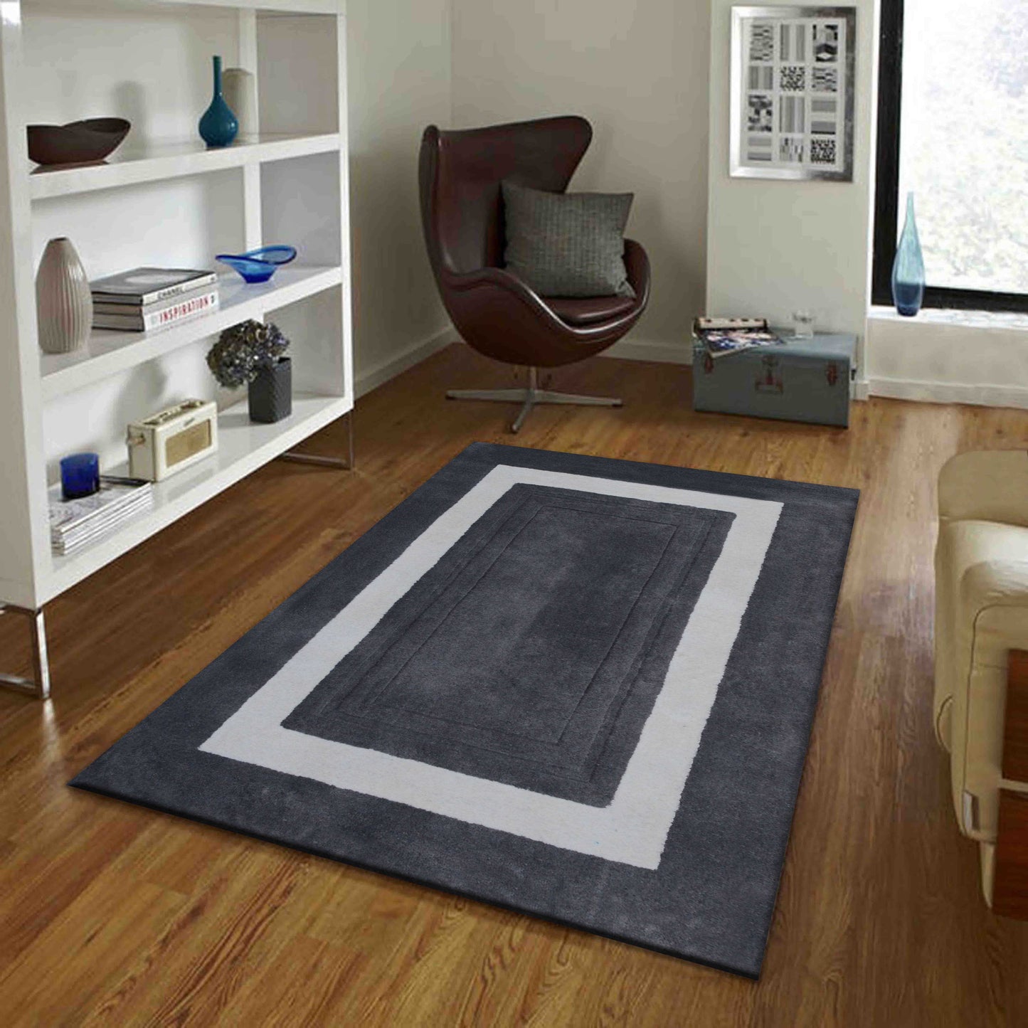 Grey Hand Tufted Wool Carpet - ICHT1150