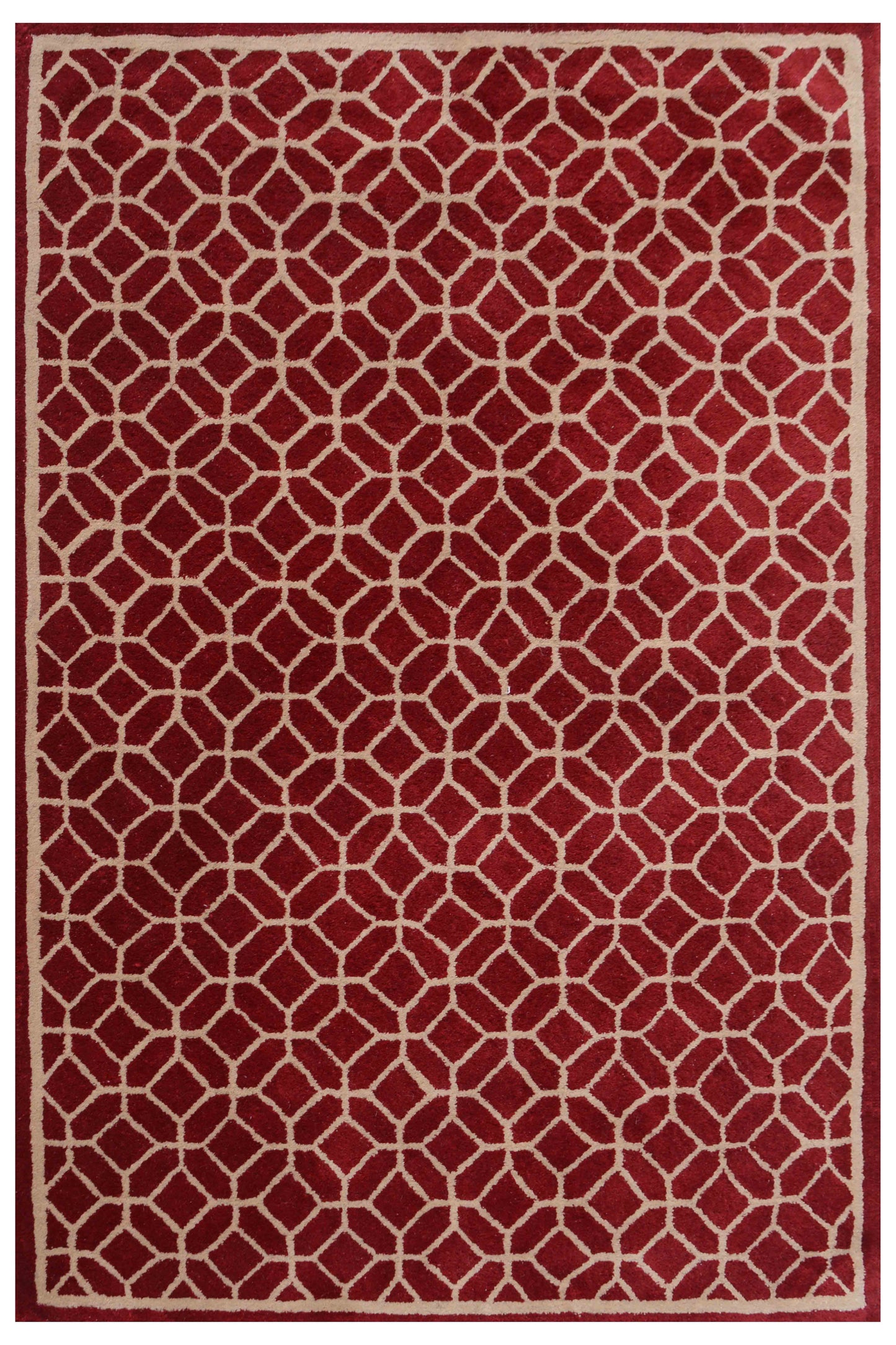 Red Hand Tufted Wool Carpet - ICHT1151