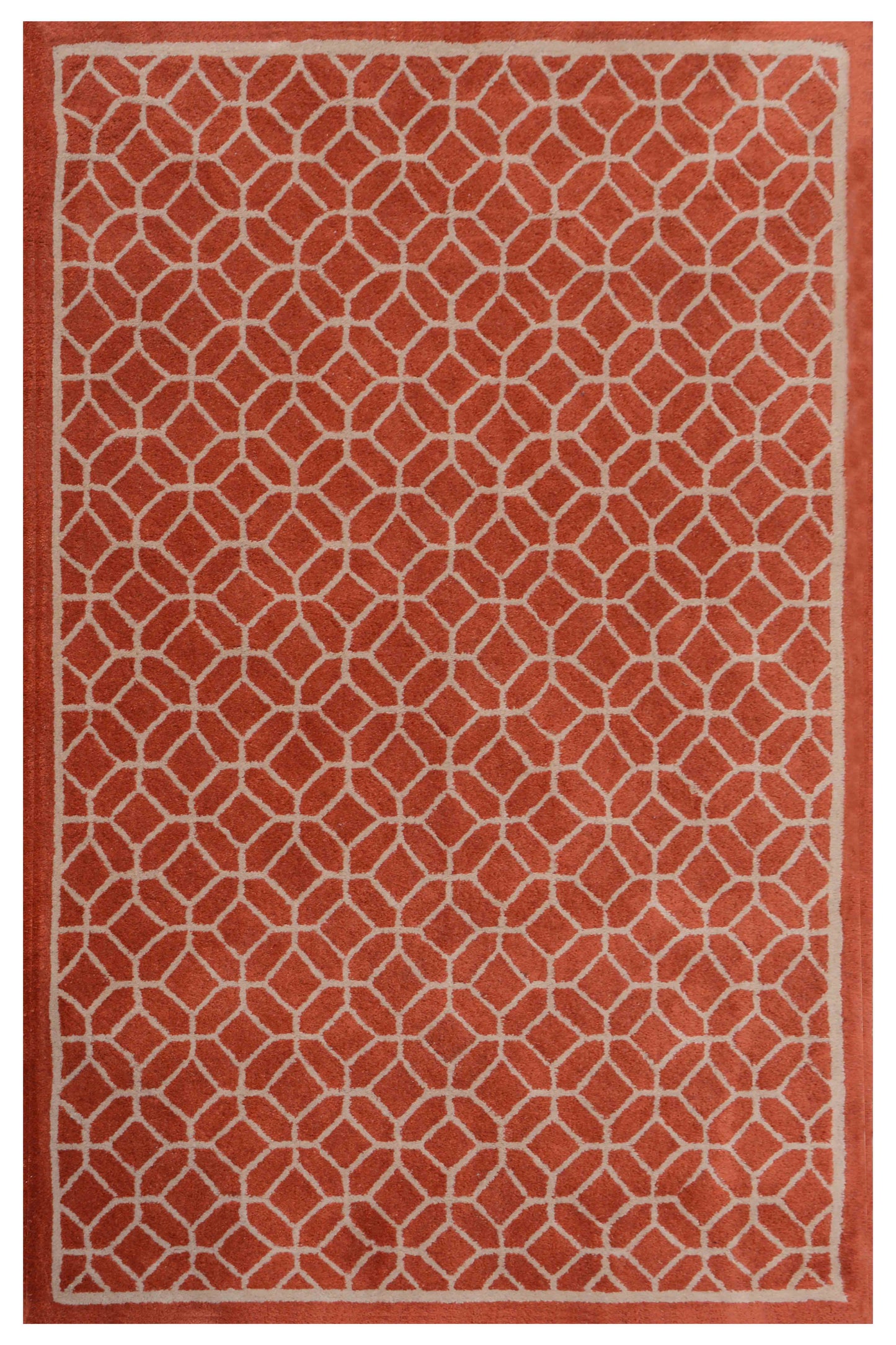 Orange Hand Tufted Wool Carpet - ICHT1156