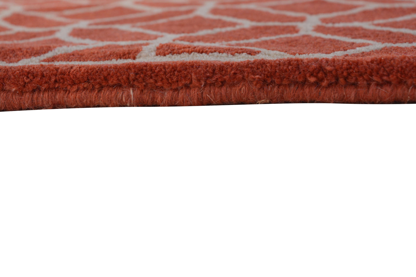 Orange Hand Tufted Wool Carpet - ICHT1156