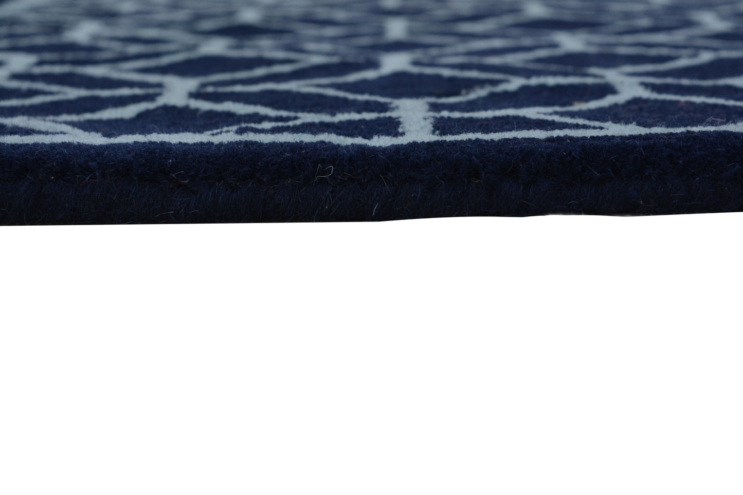 Blue Hand Tufted Wool Carpet - ICHT1159