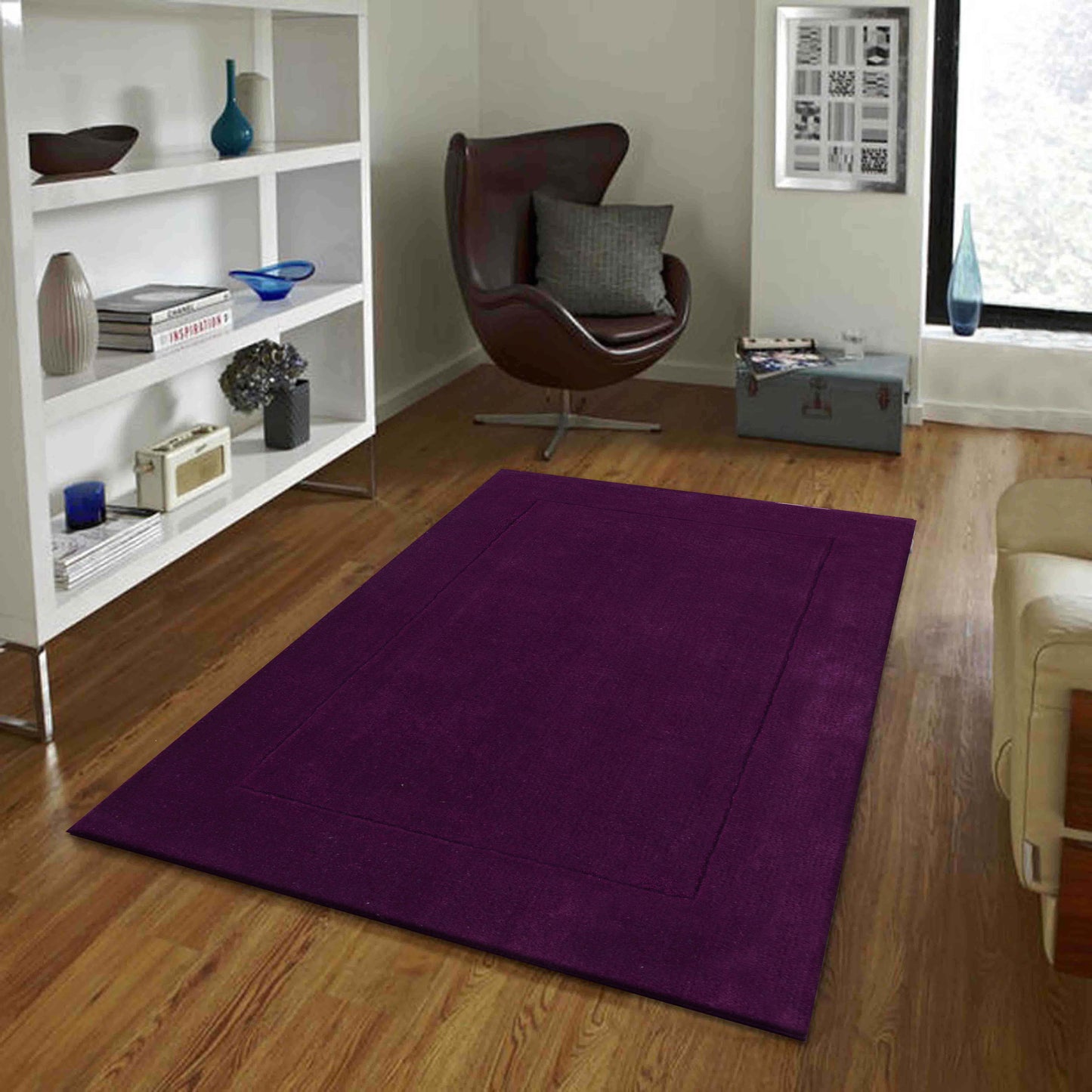 Purple Hand Tufted Wool Carpet  - ICHT1177