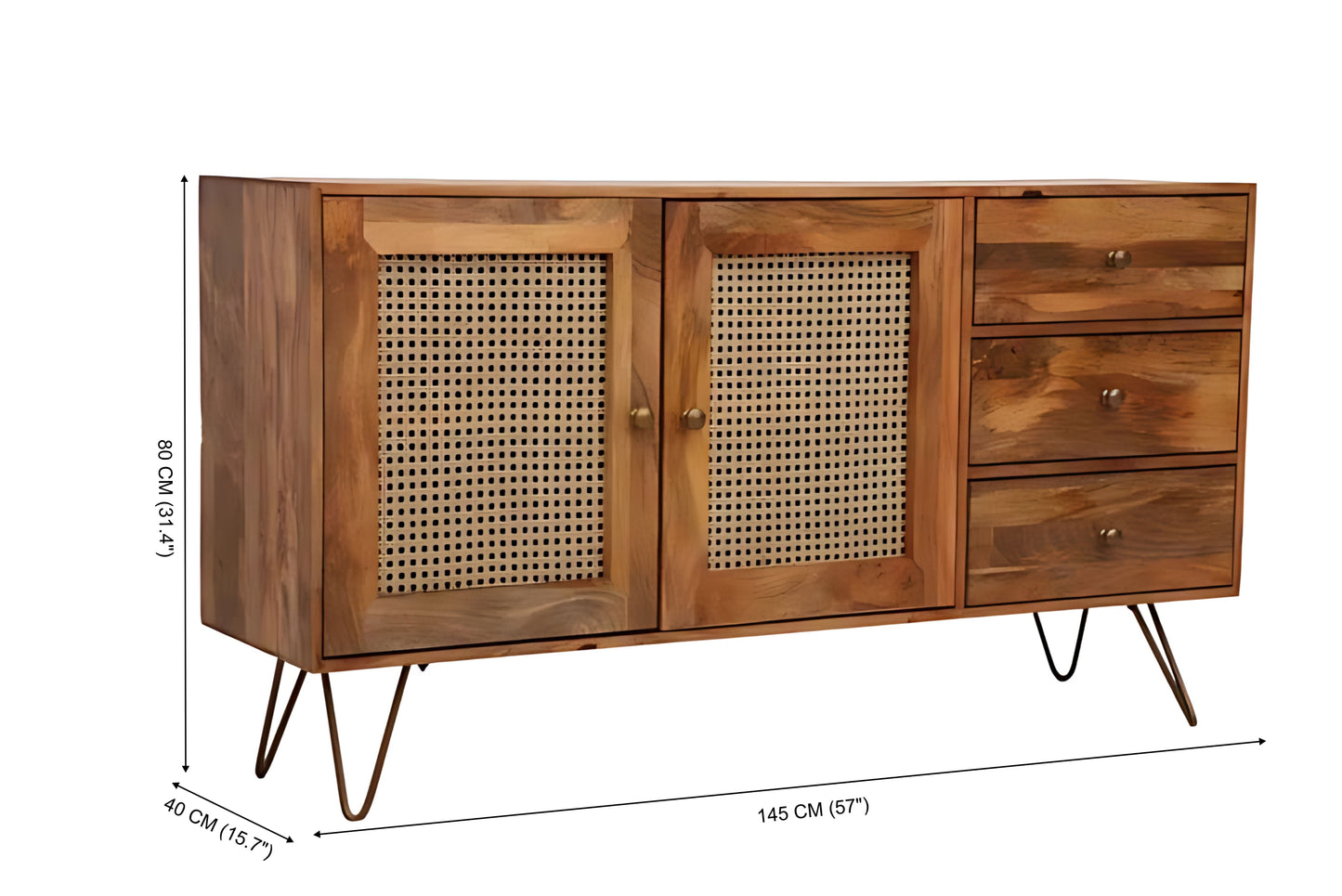 Credenza Mango Wood Sideboard Cabinet - MN1001